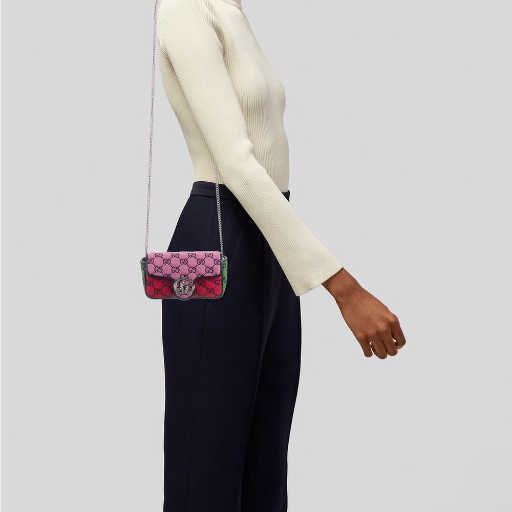 Gucci Guccissima GG Marmont Multicolor Colorblock Quilted Super Mini Bag 476433 - Picture 15 of 17